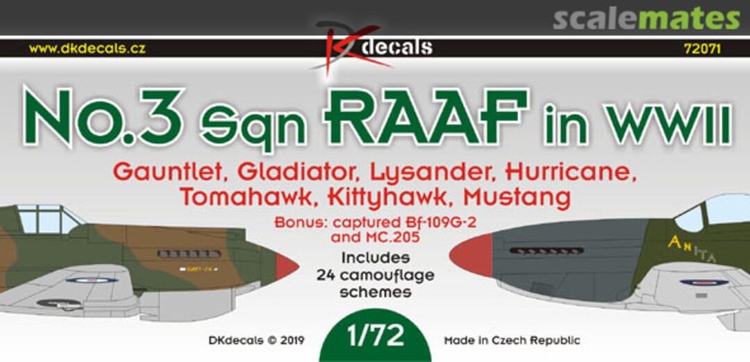 Boxart No.3 Sqn RAAF in WWII 72071 DK Decals Boxart No.3 Sqn RAAF in WWII 72071 DK Decals
