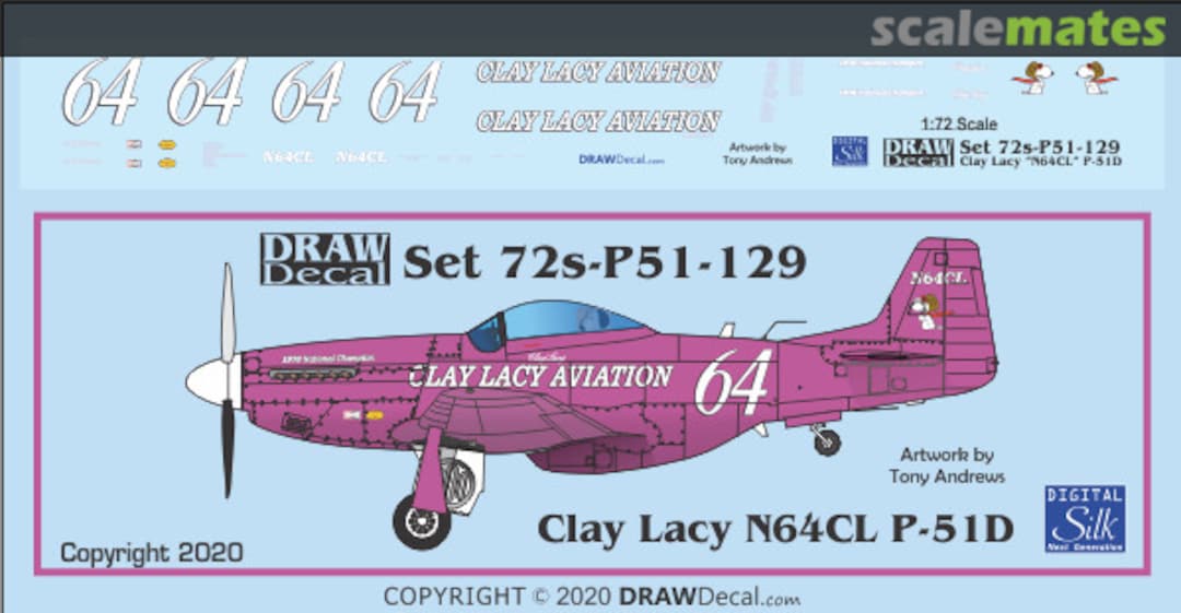 Boxart Clay Lacy "N64CL" P-51D 72-P51-129 Draw Decal Boxart Clay Lacy "N64CL" P-51D 72-P51-129 Draw Decal