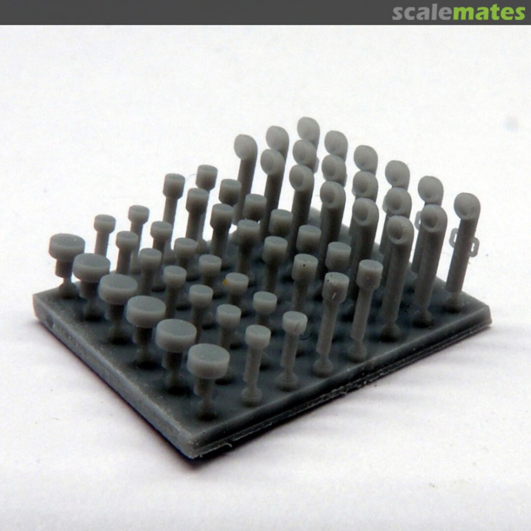 Boxart Deck Accessory Set N°5 (Small Cowl Vents and Mushroom Vents) AC350086a Black Cat Models