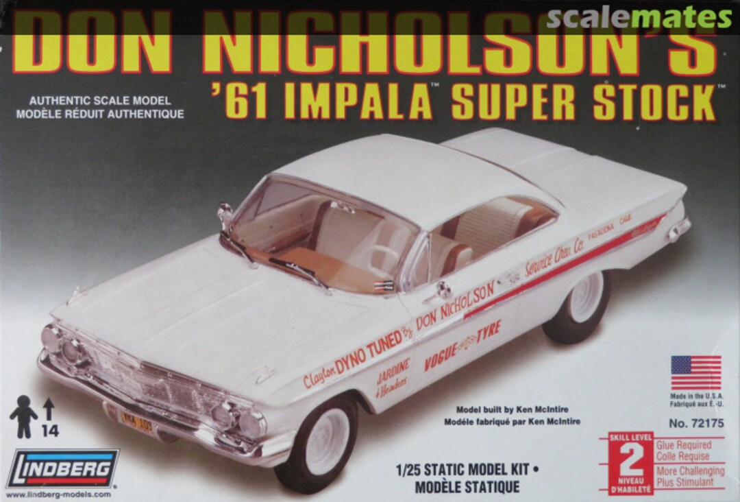 Boxart Don Nicholson's '61 Impala Super Stock 72175 Lindberg Boxart Don Nicholson's '61 Impala Super Stock 72175 Lindberg