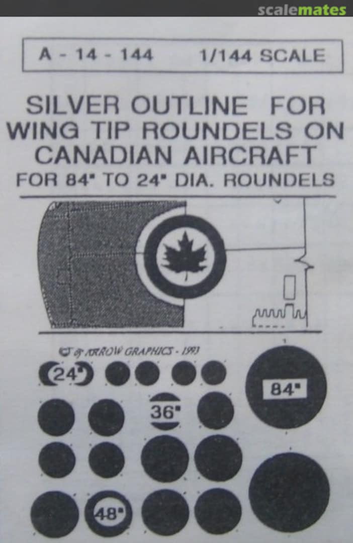 Boxart Silver outlines for wing tip roundels on Canadian aircraft A-14-144 Arrow Graphics Boxart Silver outlines for wing tip roundels on Canadian aircraft A-14-144 Arrow Graphics