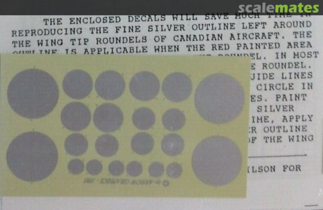 Contents Silver outlines for wing tip roundels on Canadian aircraft A-14-144 Arrow Graphics Contents Silver outlines for wing tip roundels on Canadian aircraft A-14-144 Arrow Graphics