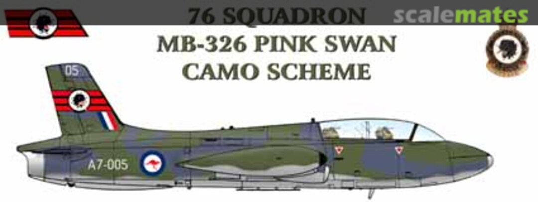 Boxart 76 Squadron MB 326 Pink Swan Camo Scheme AAF-009 Hawkeye Models