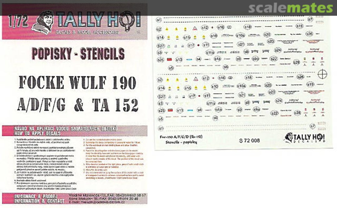 Boxart Focke Wulf 190 A/D/F/G & Ta 152 S 72 008 Tally Ho! (CZ) Boxart Focke Wulf 190 A/D/F/G & Ta 152 S 72 008 Tally Ho! (CZ)