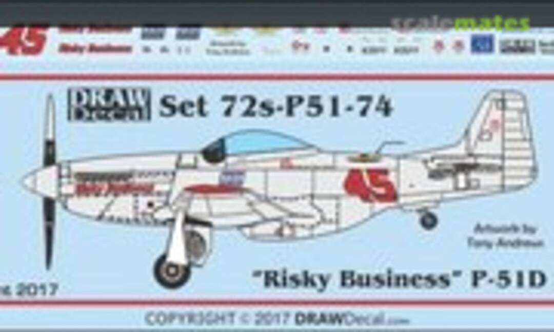 1:72 "Risky Business" P-51D (Draw Decal 72-P51-74) 72-P51-74