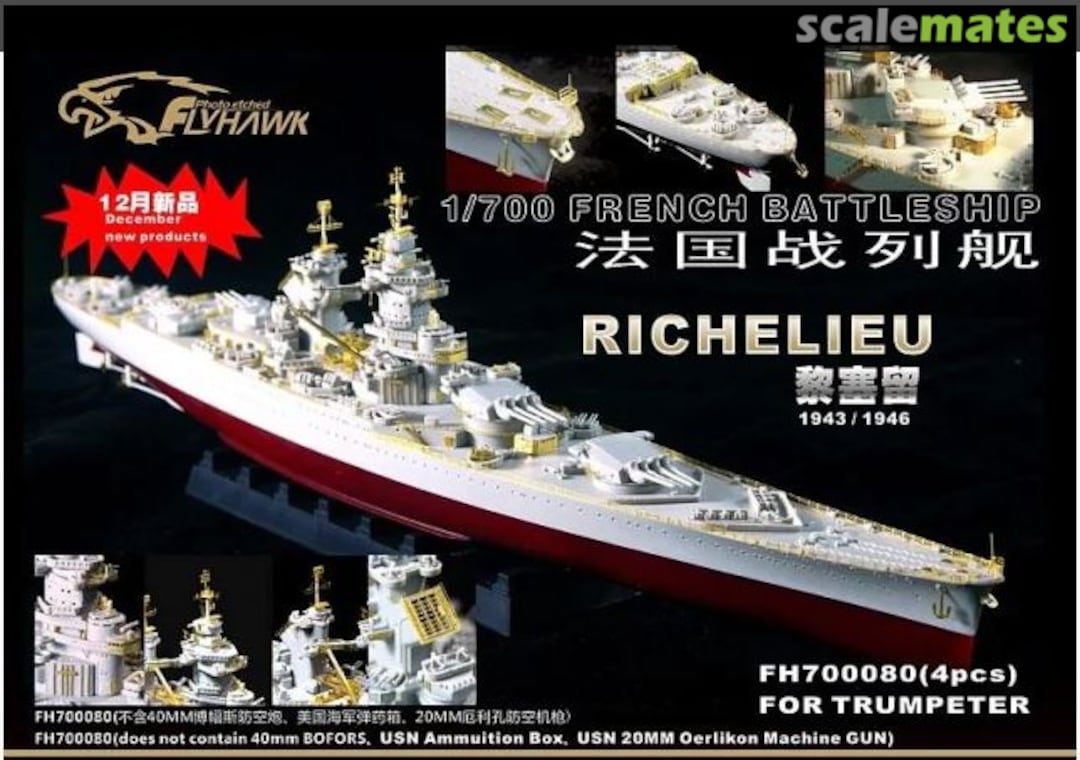 Boxart WWII French Battleship Richelieu FH700080 FlyHawk Model Boxart WWII French Battleship Richelieu FH700080 FlyHawk Model