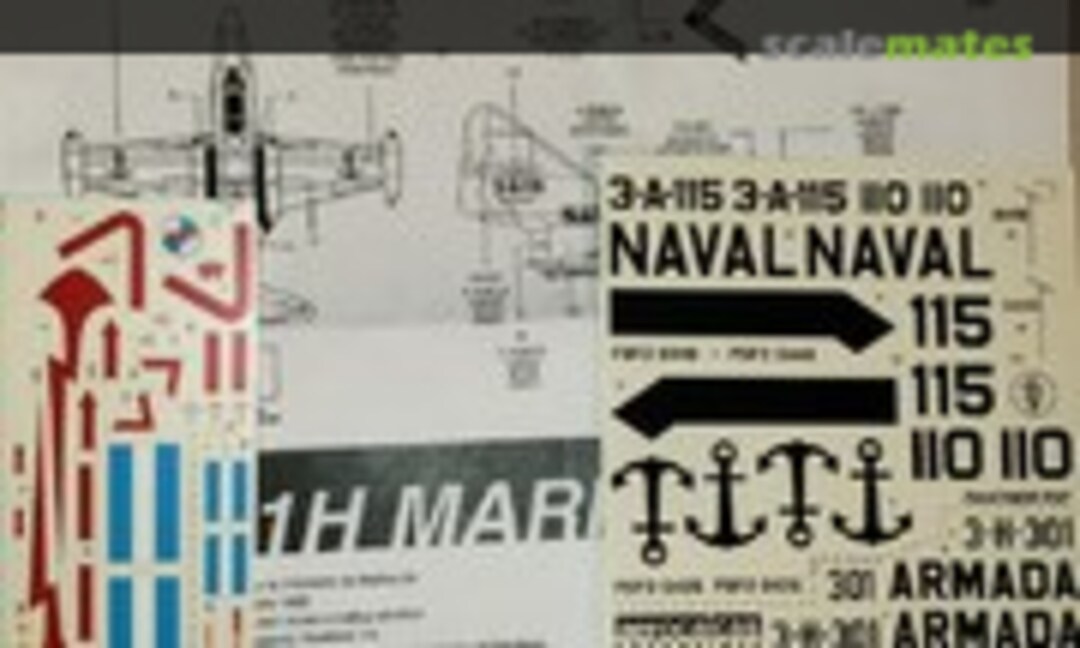 1:48 PANTHER F9F NAVAL - UH-1H INFANTERÍA DE MARINA (Aerocalcas Argentinas 48005) 48005