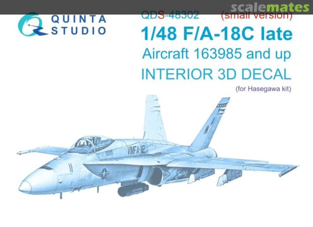 Boxart F/A-18C Late interior 3D decals QDS-48302 Quinta Studio Boxart F/A-18C Late interior 3D decals QDS-48302 Quinta Studio
