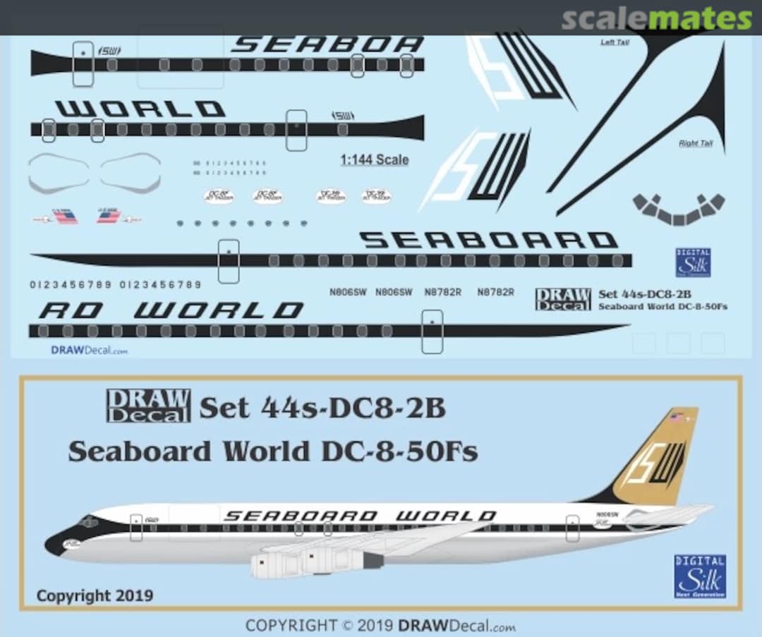 Boxart Seaboard World DC-8-50Fs 44-DC8-2B Draw Decal Boxart Seaboard World DC-8-50Fs 44-DC8-2B Draw Decal