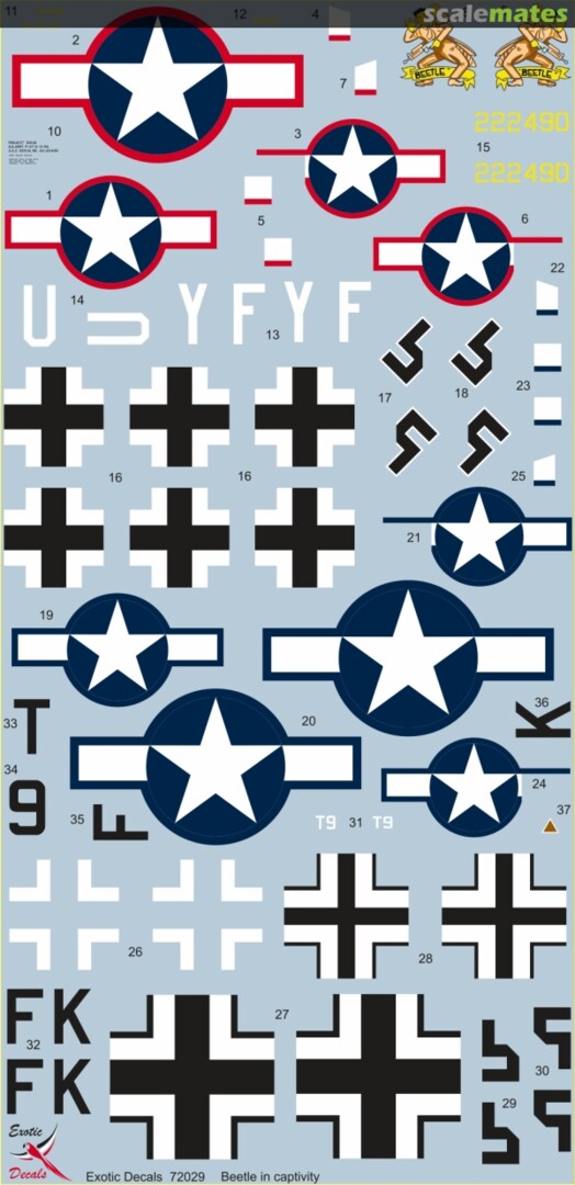 Contents BEETLE in captivity - Republic P-47 Thunderbolt in German hands ED72029 Exotic Decals Contents BEETLE in captivity - Republic P-47 Thunderbolt in German hands ED72029 Exotic Decals