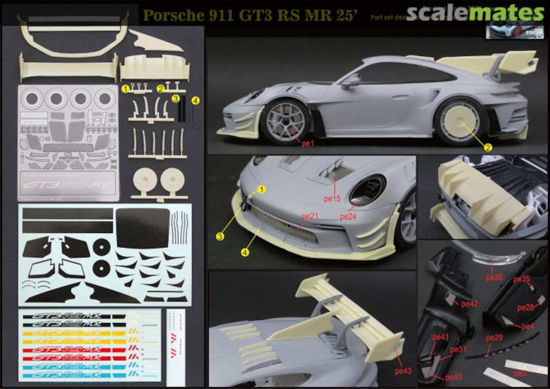 Contents Porsche 911 GT3 RS MR 25' part set Z202 ZoomOn Contents Porsche 911 GT3 RS MR 25' part set Z202 ZoomOn