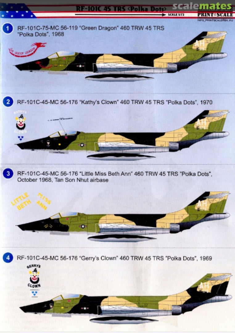 Boxart RF-101C 45 TRS "Polka Dots" 72-042 Print Scale Boxart RF-101C 45 TRS "Polka Dots" 72-042 Print Scale