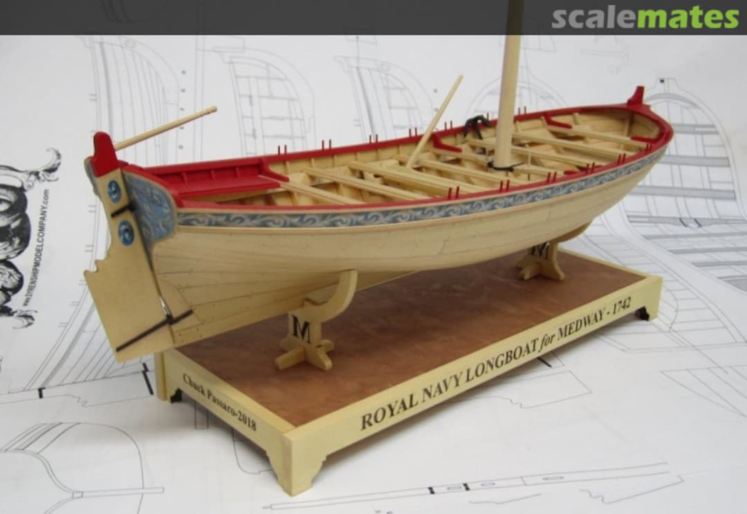 Boxart Medway Longboat Custom Engraved Base  Syren Model Ship Company