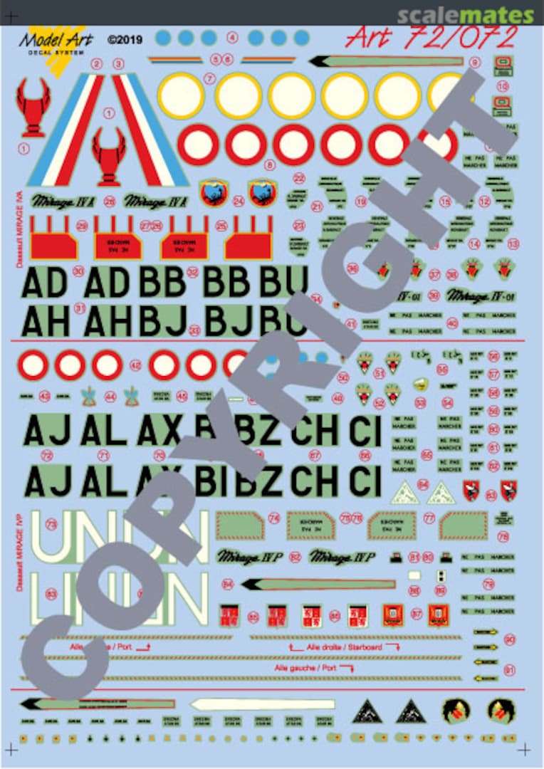 Boxart Dassault Mirage IVA, Mirage IVP 72/072 Model Art Decal System Boxart Dassault Mirage IVA, Mirage IVP 72/072 Model Art Decal System