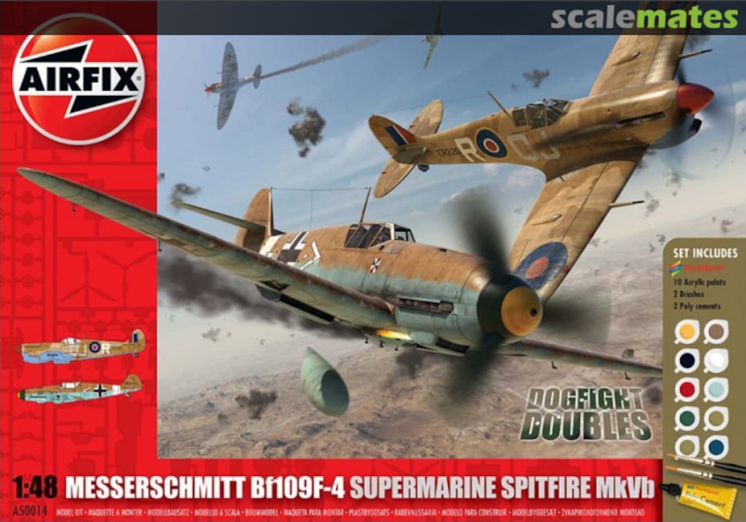 Boxart Messerschmitt BF109F-4 & Supermarine Spitfire MkVB A50014 Airfix