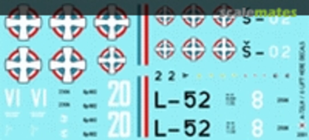 Boxart Royal Yugoslav Air Force Sheet No. 1 A-72LH Lift Here Decals