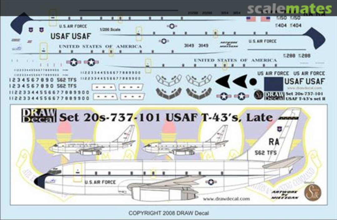 Boxart USAF T-43A's, Set II 20-737-101 Draw Decal Boxart USAF T-43A's, Set II 20-737-101 Draw Decal