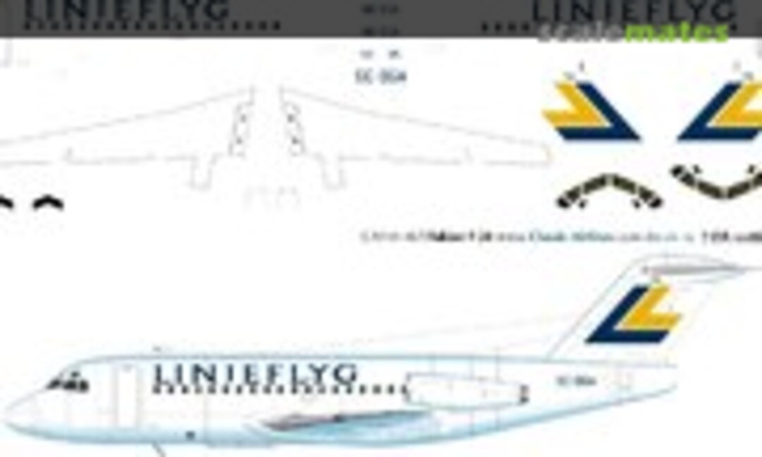1:144 Linjeflyg F-28 (last) (Classic Airlines CA144-467) CA144-467