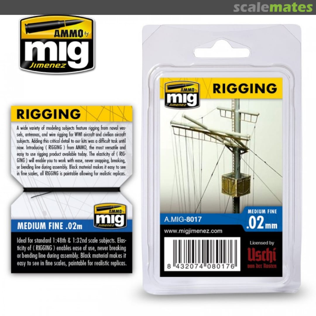 Boxart Rigging - Medium Fine 0.02mm A.MIG-8017 Ammo by Mig Jimenez Boxart Rigging - Medium Fine 0.02mm A.MIG-8017 Ammo by Mig Jimenez