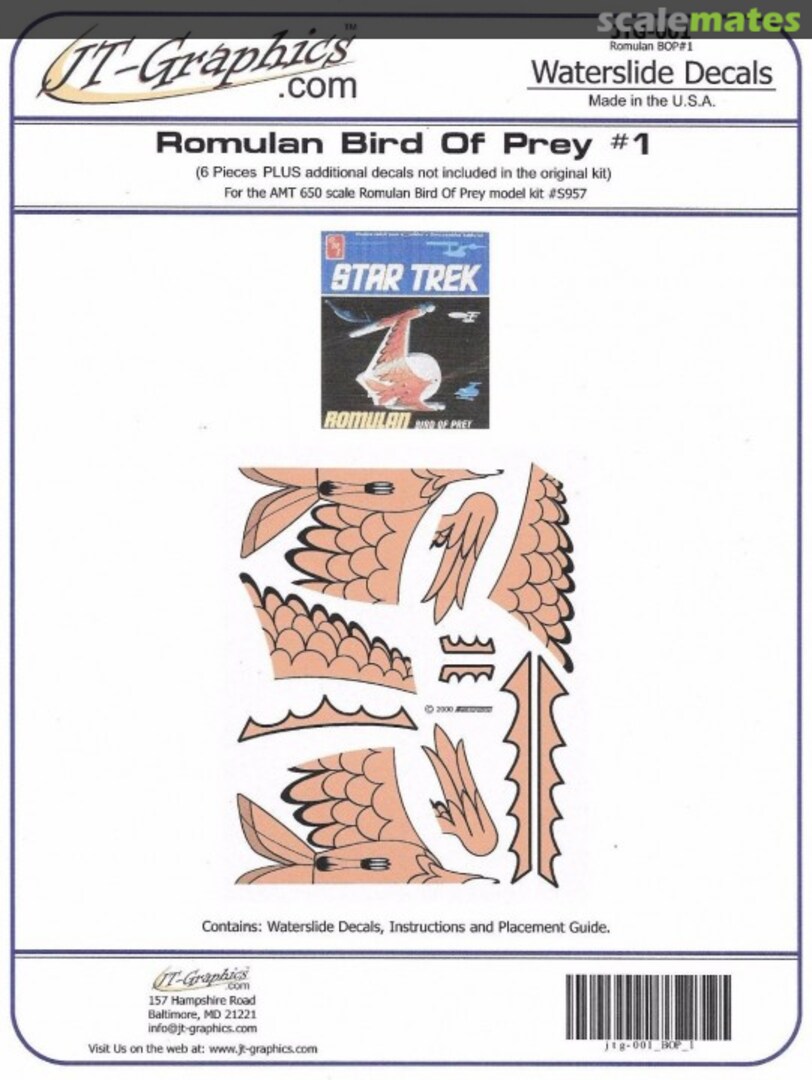 Boxart Romulan Bird of Prey #1 JTG-001 JT-Graphics Boxart Romulan Bird of Prey #1 JTG-001 JT-Graphics