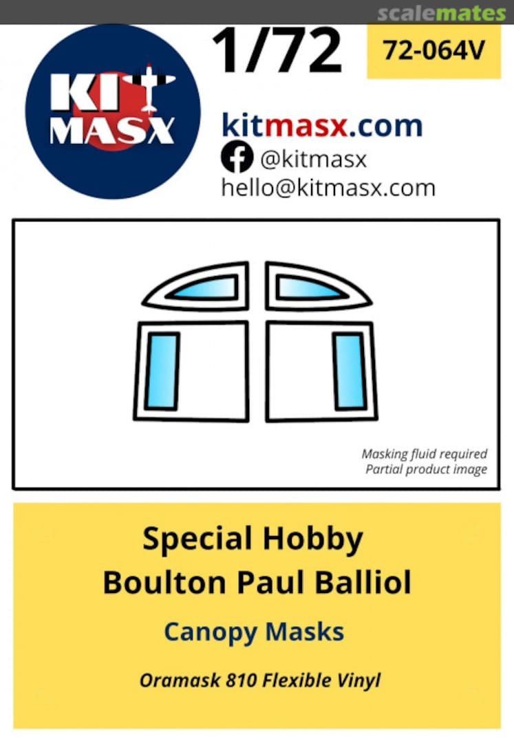 Boxart Boulton Paul Balliol Canopy Masks 72-064V Kit Masx Boxart Boulton Paul Balliol Canopy Masks 72-064V Kit Masx