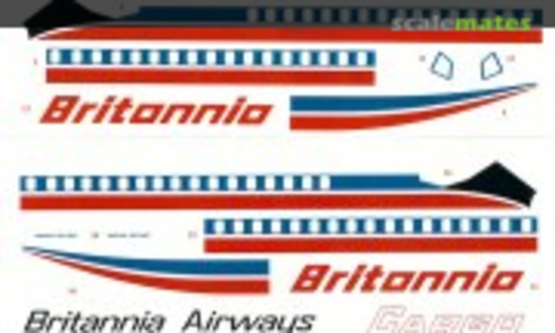 1:72 Britannia Airways 1980s Boeing 737-200/Adv (26 Decals 72-179)