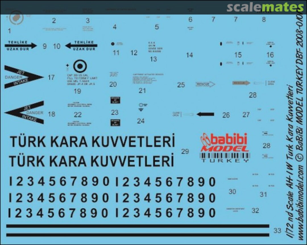 Boxart AH-1W Cobra helikopter Decal Set dbt-01243 Babibi model Boxart AH-1W Cobra helikopter Decal Set dbt-01243 Babibi model