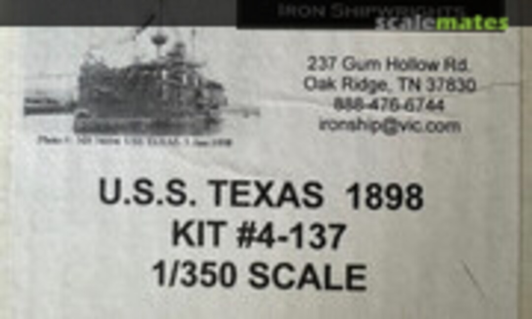 1:350 USS Texas 1898 (Iron Shipwrights 4-137) 4-137