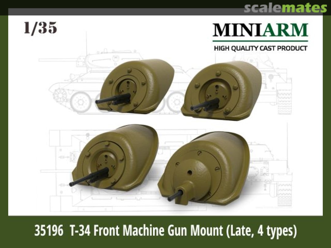 Boxart Т-34 Front Machine Gun Mount (4 type) set #2 B35196 Miniarm Boxart Т-34 Front Machine Gun Mount (4 type) set #2 B35196 Miniarm