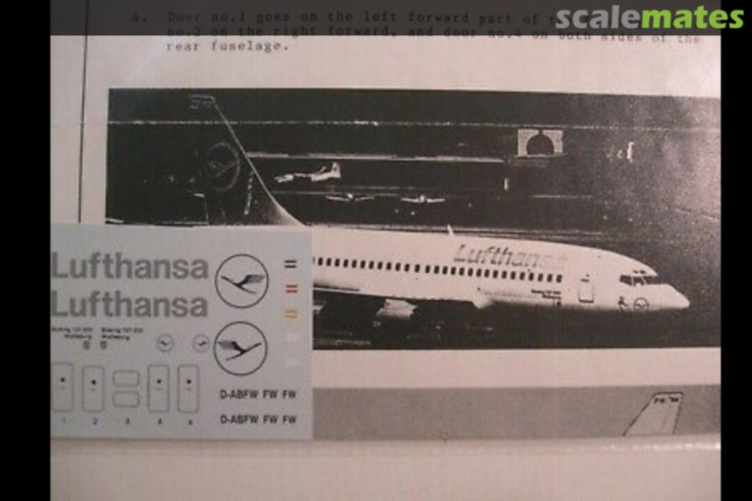 Boxart Lufthansa 737-230A Yellowbird FP44-07 Flightpath Decals