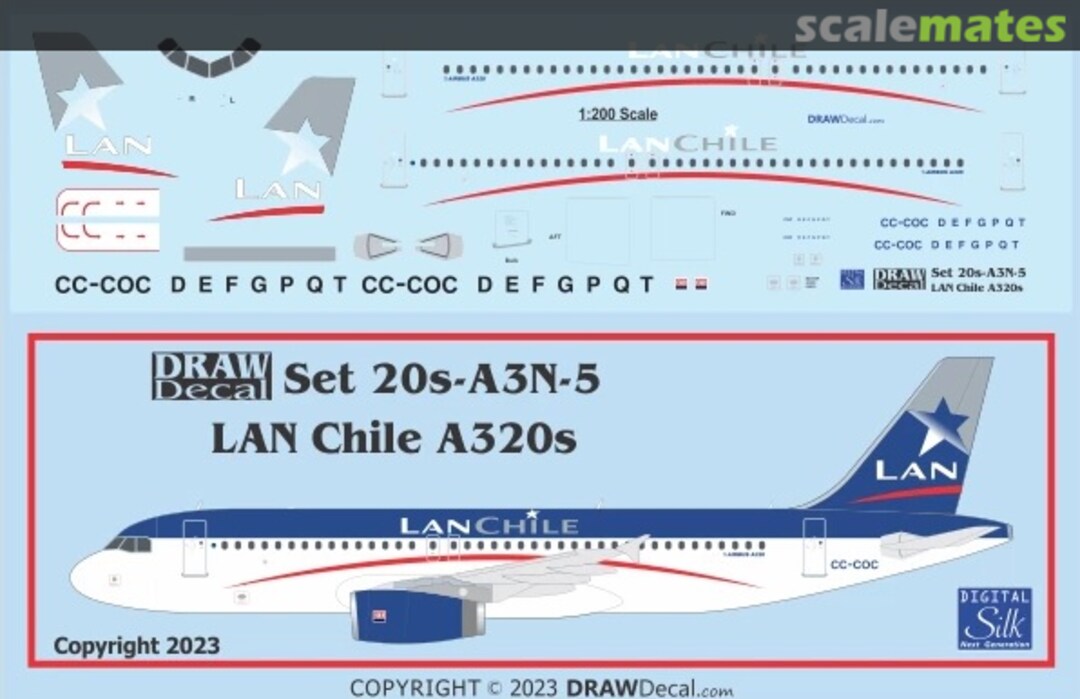 Boxart LAN Chile A320s 20-A3N-5 Draw Decal