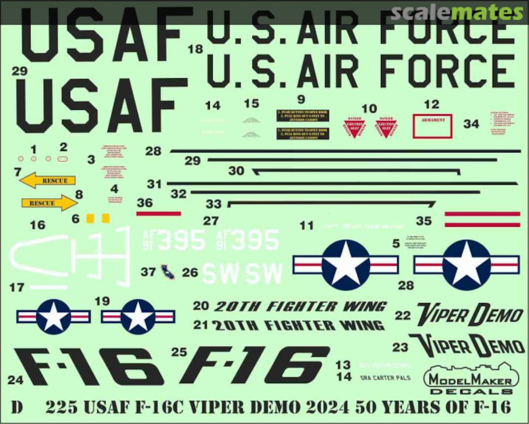 Boxart USAF F-16C Viper Demo 2024, 50 Years Of F-16 D72225 ModelMaker