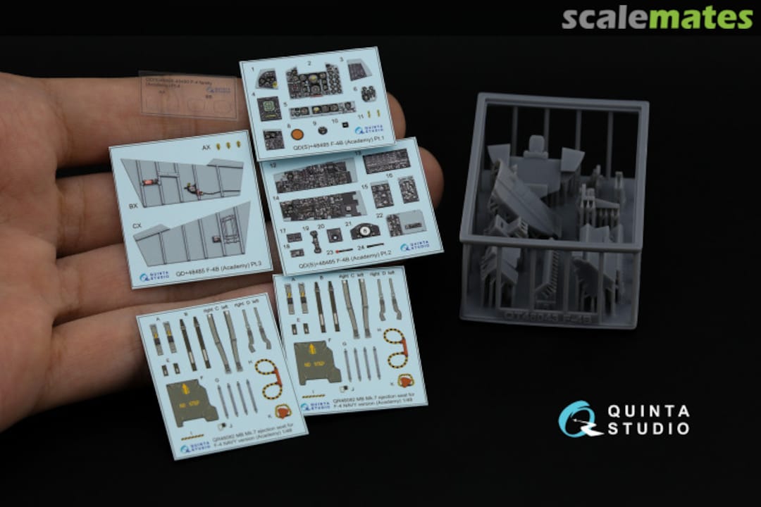 Contents F-4B Phantom II interior 3D decals (with 3D-printed resin parts) QD+48485 Quinta Studio Contents F-4B Phantom II interior 3D decals (with 3D-printed resin parts) QD+48485 Quinta Studio