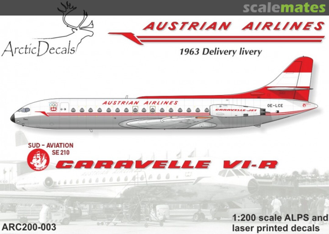Boxart Caravelle VI-R Austrian Airlines ARC200-003 Arctic Decals