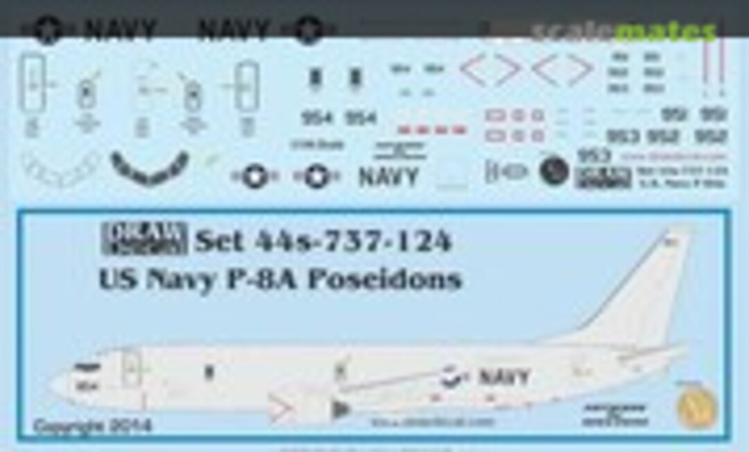 1:144 Boeing P-8A Poseidon: US NAVY VP-30 & VP-16 (Draw Decal 44-737-124) 44-737-124