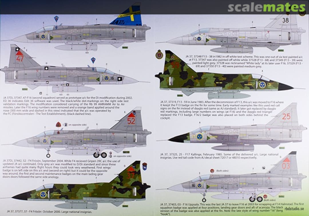 Boxart JA 37/D/Di 48011 RB Decals Boxart JA 37/D/Di 48011 RB Decals