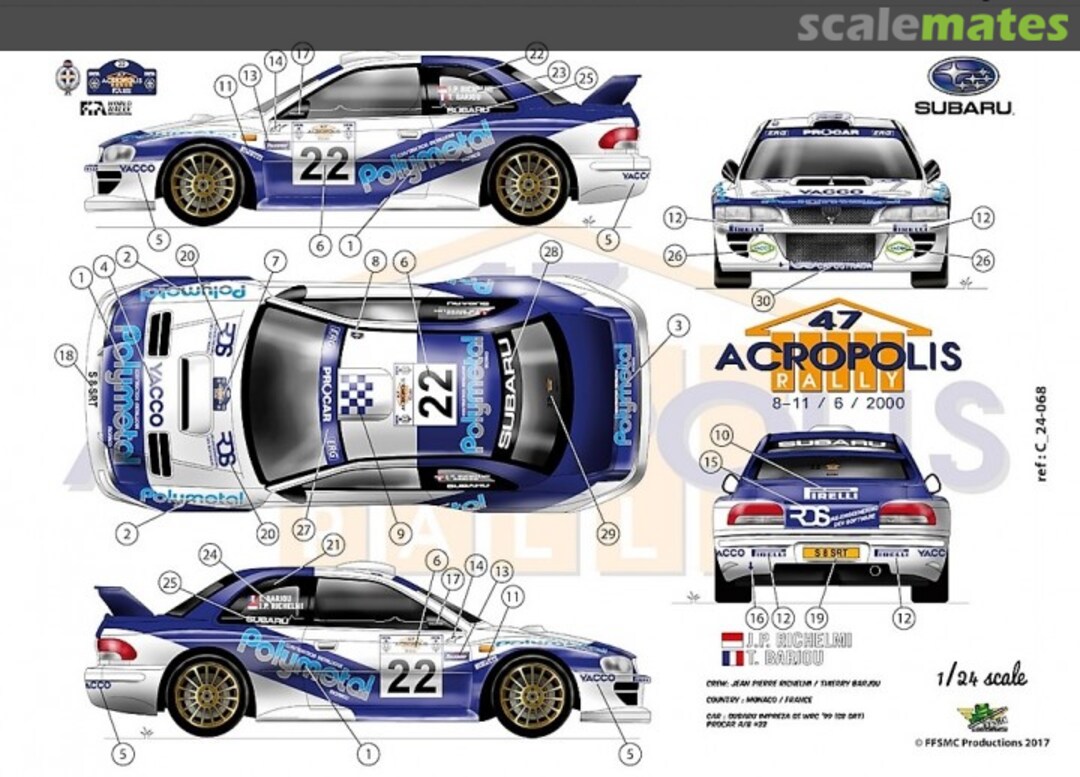 Boxart Subaru Impreza S5 WRC '99 (S8 SRT) "Polymetal" C 24-068 FFSMC Productions Boxart Subaru Impreza S5 WRC '99 (S8 SRT) "Polymetal" C 24-068 FFSMC Productions