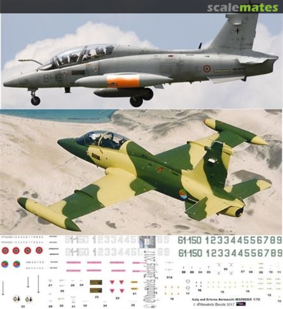 Boxart Italian and Eritrean Macchi MB339Cs OMD1169 Oldmodels Decals Boxart Italian and Eritrean Macchi MB339Cs OMD1169 Oldmodels Decals
