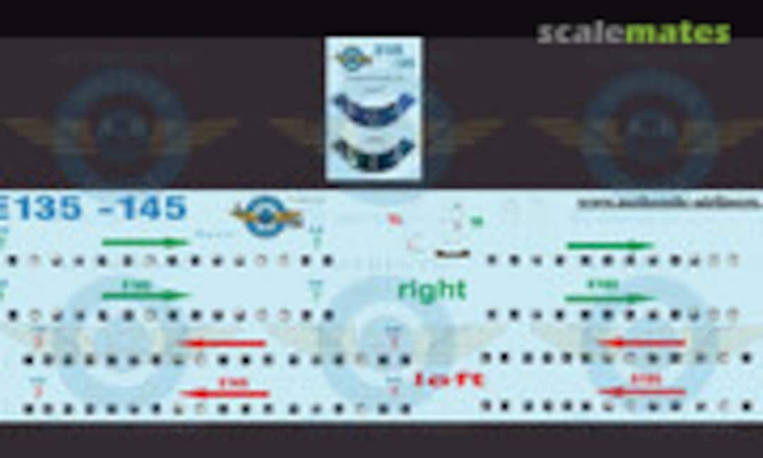 1:144 Cockpit and Cabin Windows E135/145 (Authentic-Airliner-Decals E135) E135