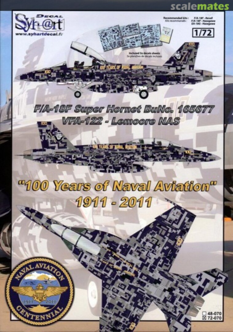 Boxart F/A-18F Super Hornet No 165677 "100 Years Naval Aviation" VFA-122 72-070 Syhart Boxart F/A-18F Super Hornet No 165677 "100 Years Naval Aviation" VFA-122 72-070 Syhart