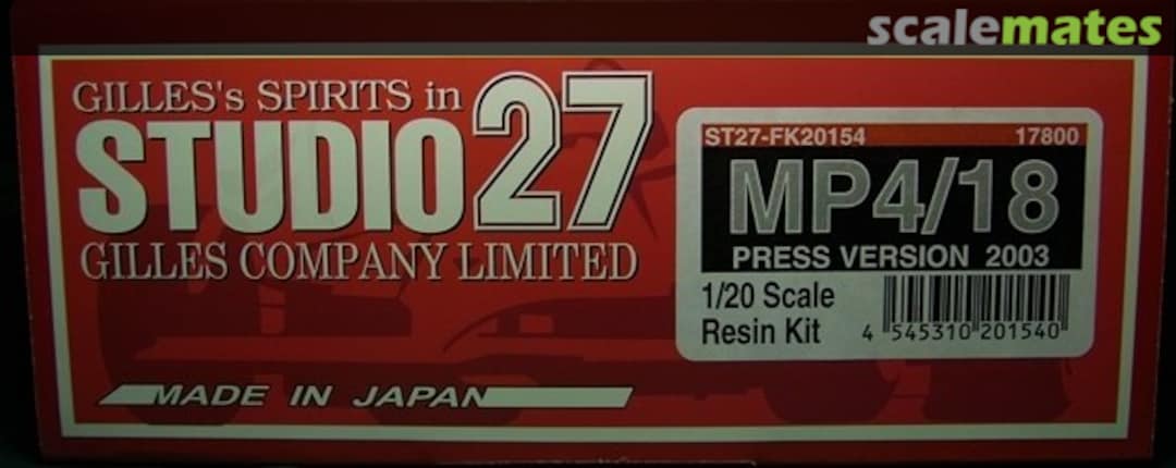 Boxart McLaren MP4/18 ST27-FK20154 Studio27 Boxart McLaren MP4/18 ST27-FK20154 Studio27
