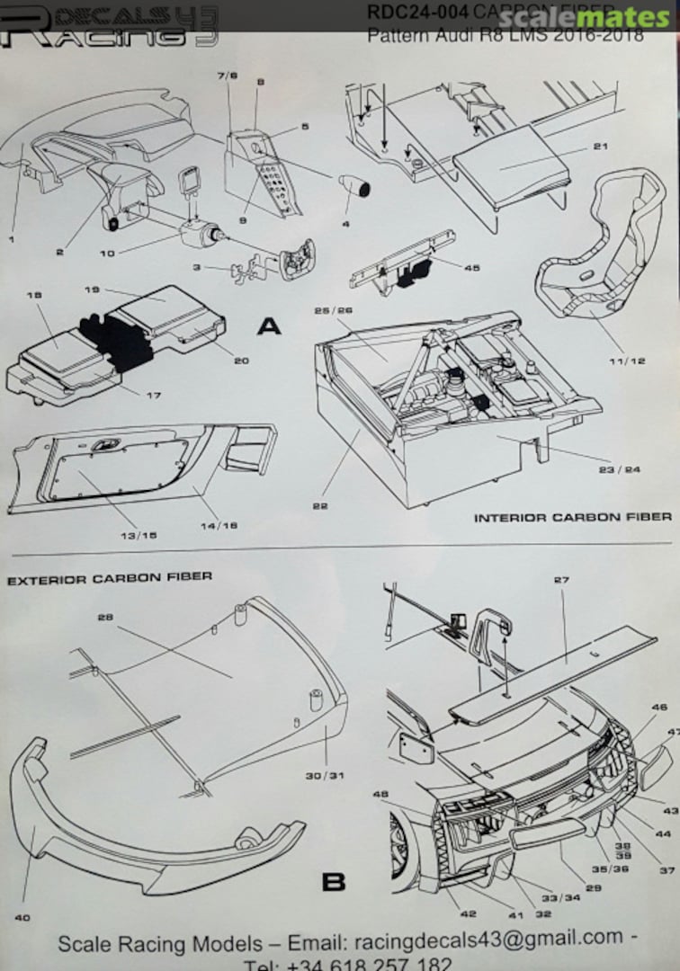 Boxart Carbon Fiber Pattern Audi R8 LMS RDC24-004 Racing Decals 43 Boxart Carbon Fiber Pattern Audi R8 LMS RDC24-004 Racing Decals 43
