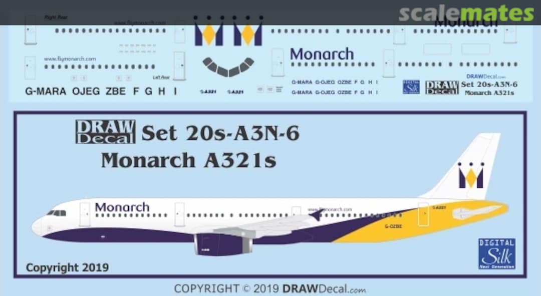 Boxart Monarch A321s 20-A3N-6 Draw Decal Boxart Monarch A321s 20-A3N-6 Draw Decal