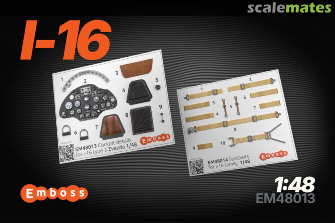 Boxart I-16 type 5 Interior 3D Decals EM48013 Embase