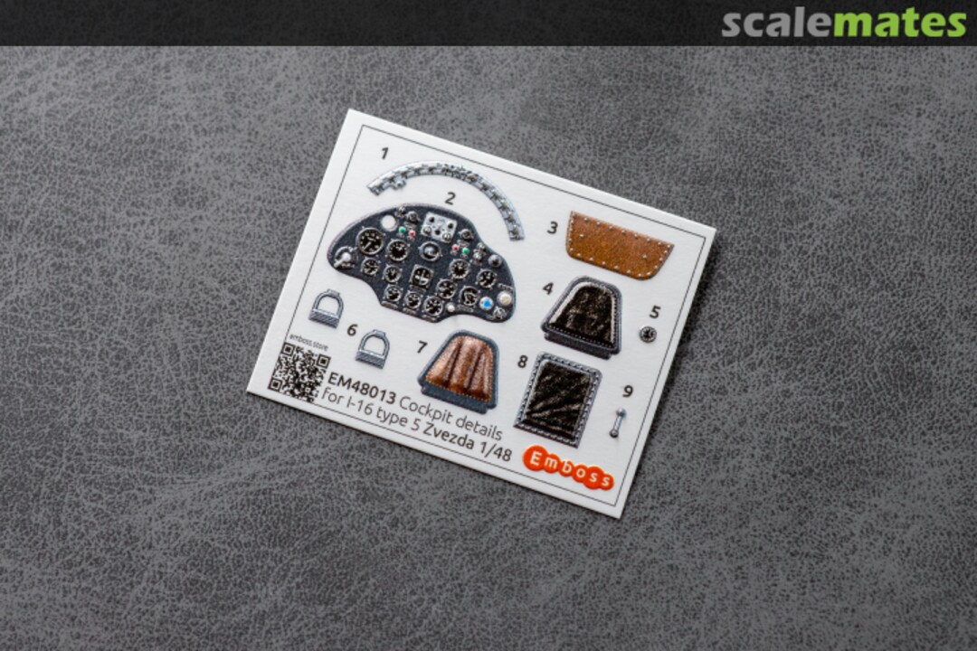 Contents I-16 type 5 Interior 3D Decals EM48013 Embase