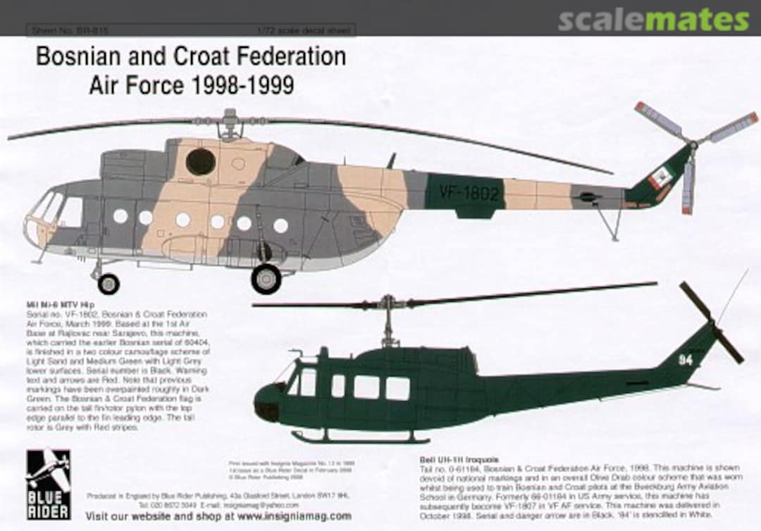 Boxart Bosnian and Croat Federation Air Force 1998-99: BR815 Blue Rider Boxart Bosnian and Croat Federation Air Force 1998-99: BR815 Blue Rider