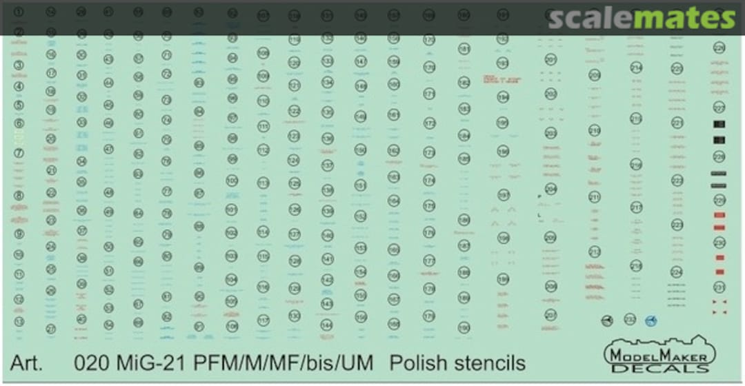 Boxart MiG-21PFM/M/MF/bis Polish stencils D48020 ModelMaker Boxart MiG-21PFM/M/MF/bis Polish stencils D48020 ModelMaker