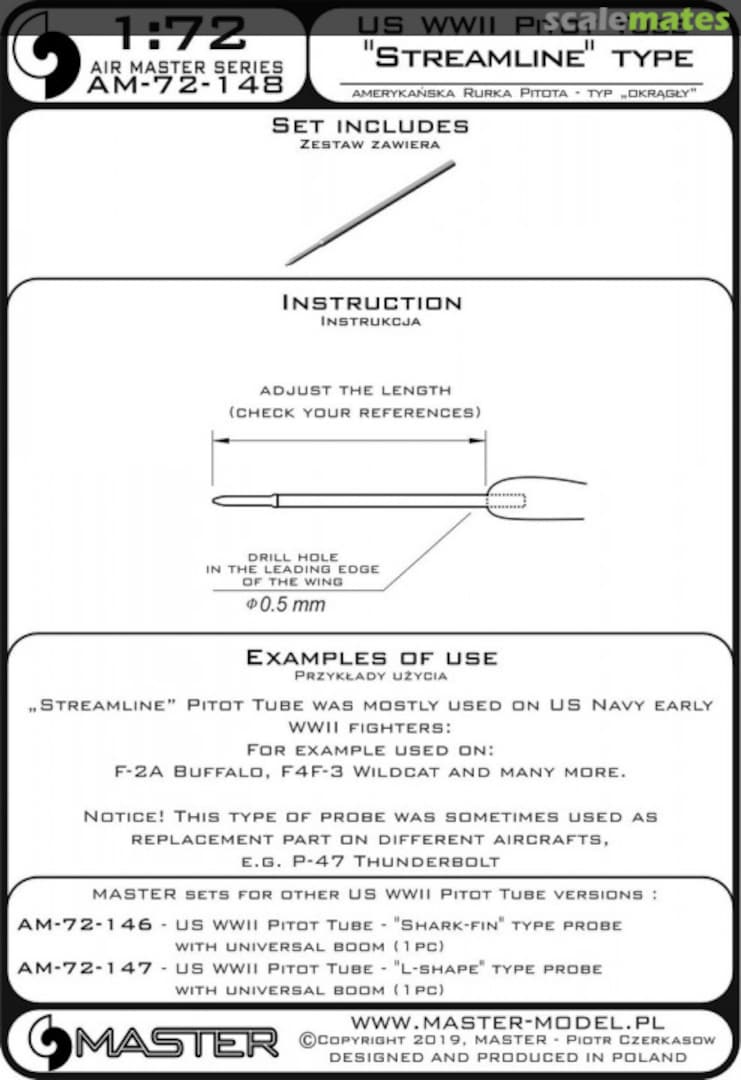 Boxart US WWII pitot tube streamline type AM-48-158 Master Boxart US WWII pitot tube streamline type AM-48-158 Master