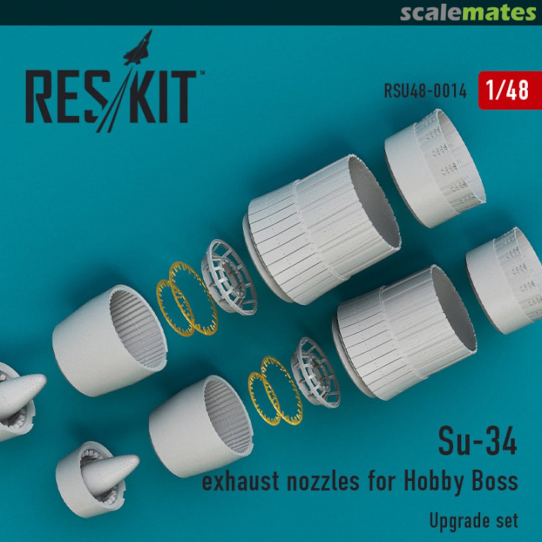 Boxart Su-34 Fullback - Exhaust Nozzles RSU48-0014 ResKit Boxart Su-34 Fullback - Exhaust Nozzles RSU48-0014 ResKit