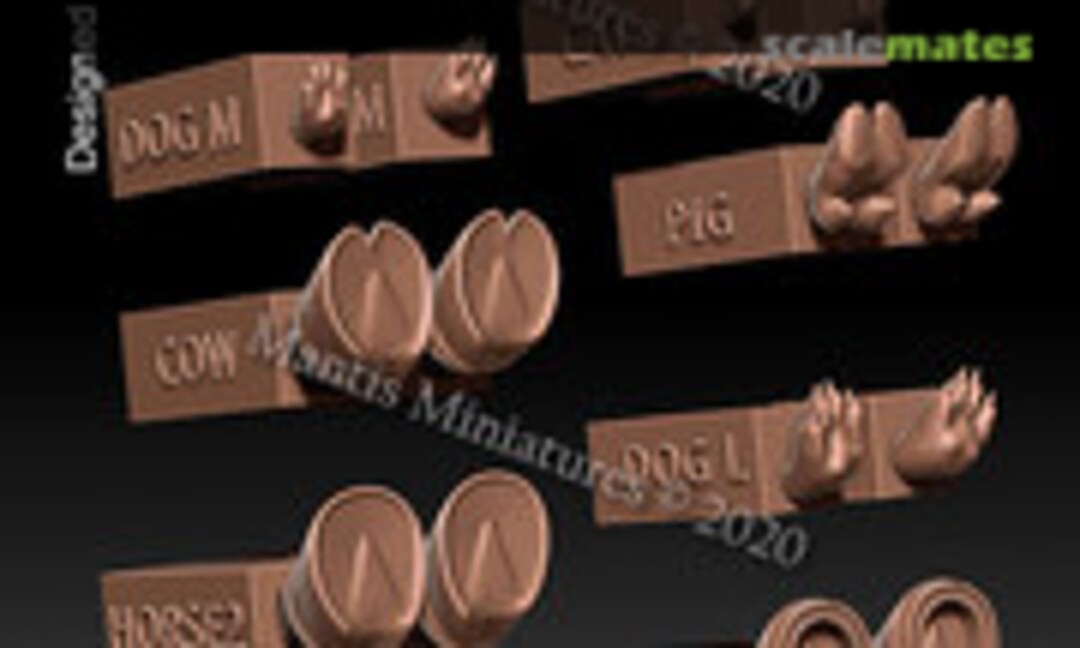 1:35 Animal Paw Print Stamps (Mantis Miniatures MAC25) MAC25